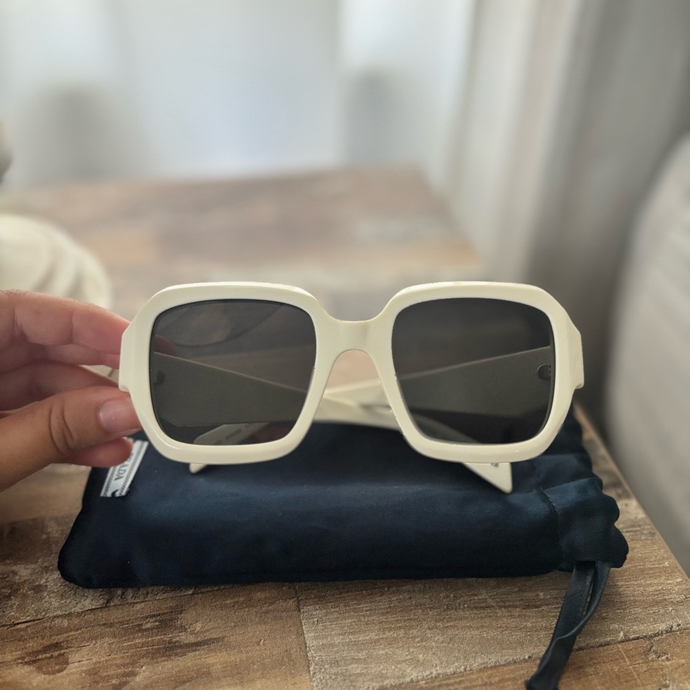 Stylish Prada White Square Sunglasses